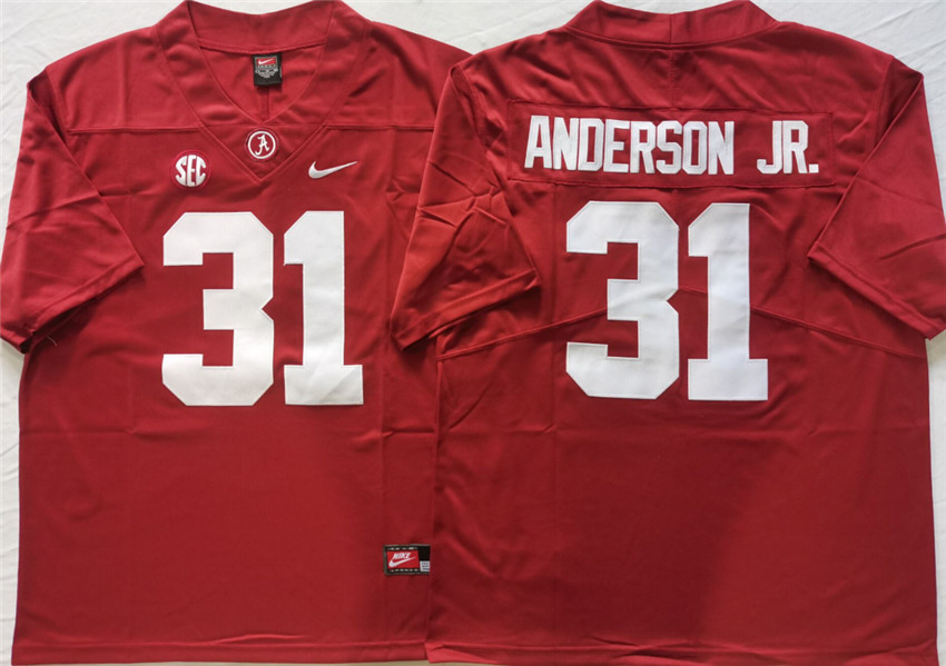 Men's Red Alabama Crimson Tide #31 Will Anderson Jr. Stitched Football Jersey